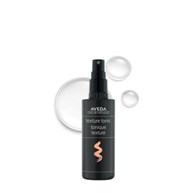 Aveda front packaging showing Texture Tonic bottle and branding benefit