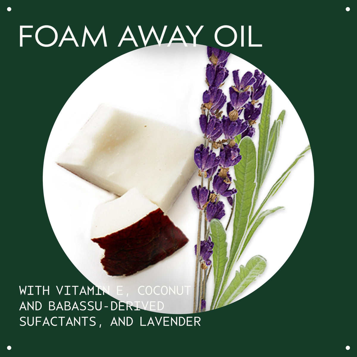 Aveda gel texture on hand showing lightweight foam and easy rinsing benefit