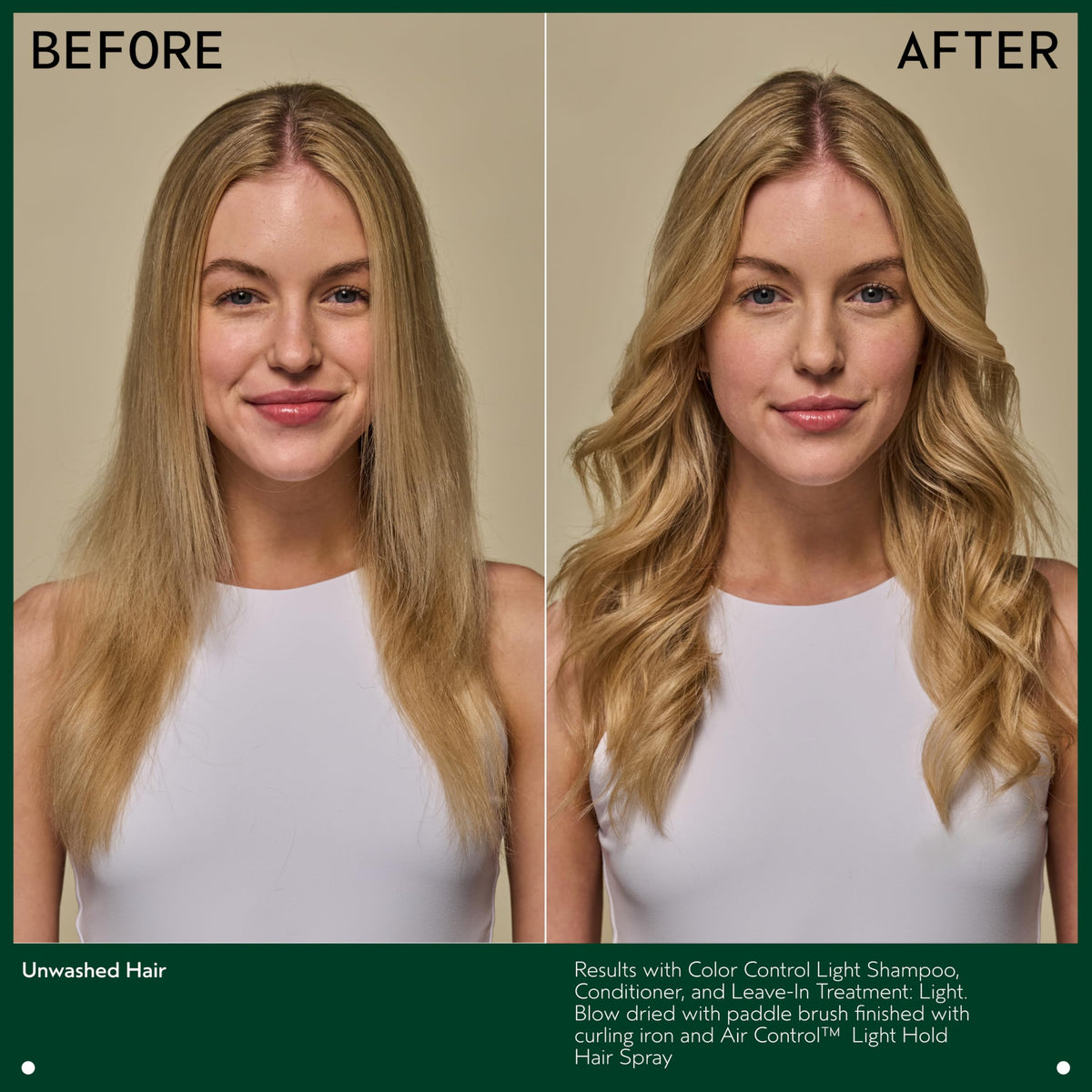 Aveda leave-in being applied to damp hair to detangle and protect