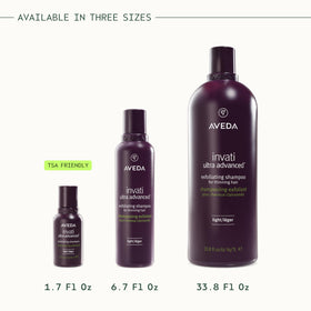 Aveda Invati Ultra shampoo light with plant ingredients layout showing botanical sourcing benefit