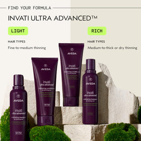 Aveda Invati Ultra Rich on bathroom shelf in lifestyle setting shows everyday routine benefit