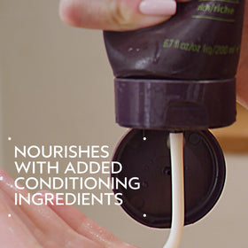 Aveda pump dispenser close-up for easy application and controlled use