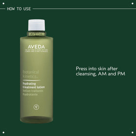 Aveda label close-up showing algae ingredient and plant-based formulation benefit