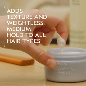 Aveda texture close-up of whipped formula demonstrating easy spreadability