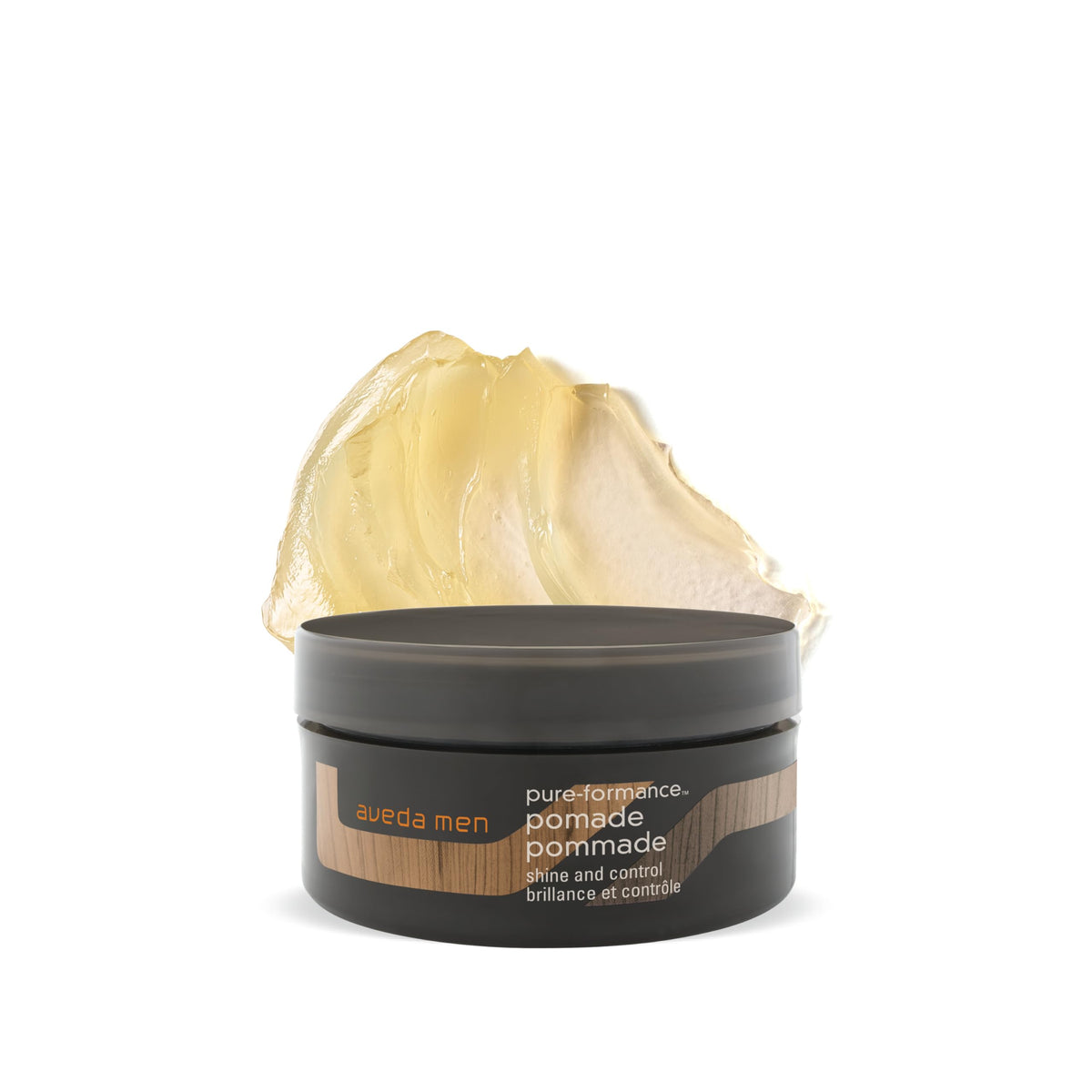 Aveda men Pure-Formance pomade front packaging showing product and brand benefit