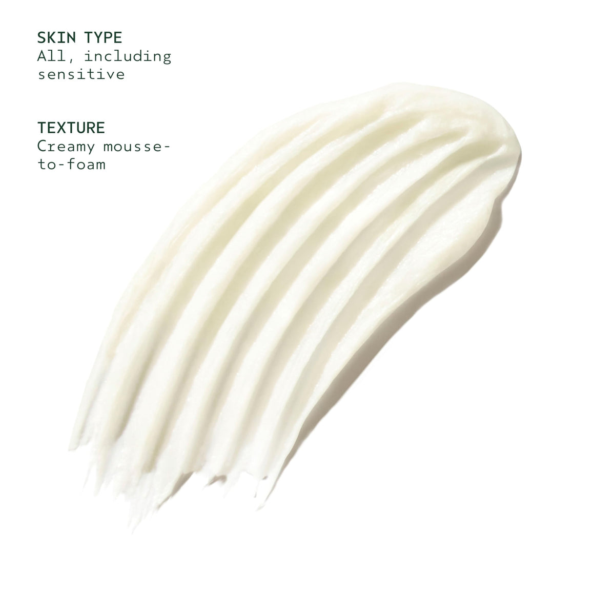 Aveda creamy mousse texture transforming into foam, demonstrates effective cleansing action