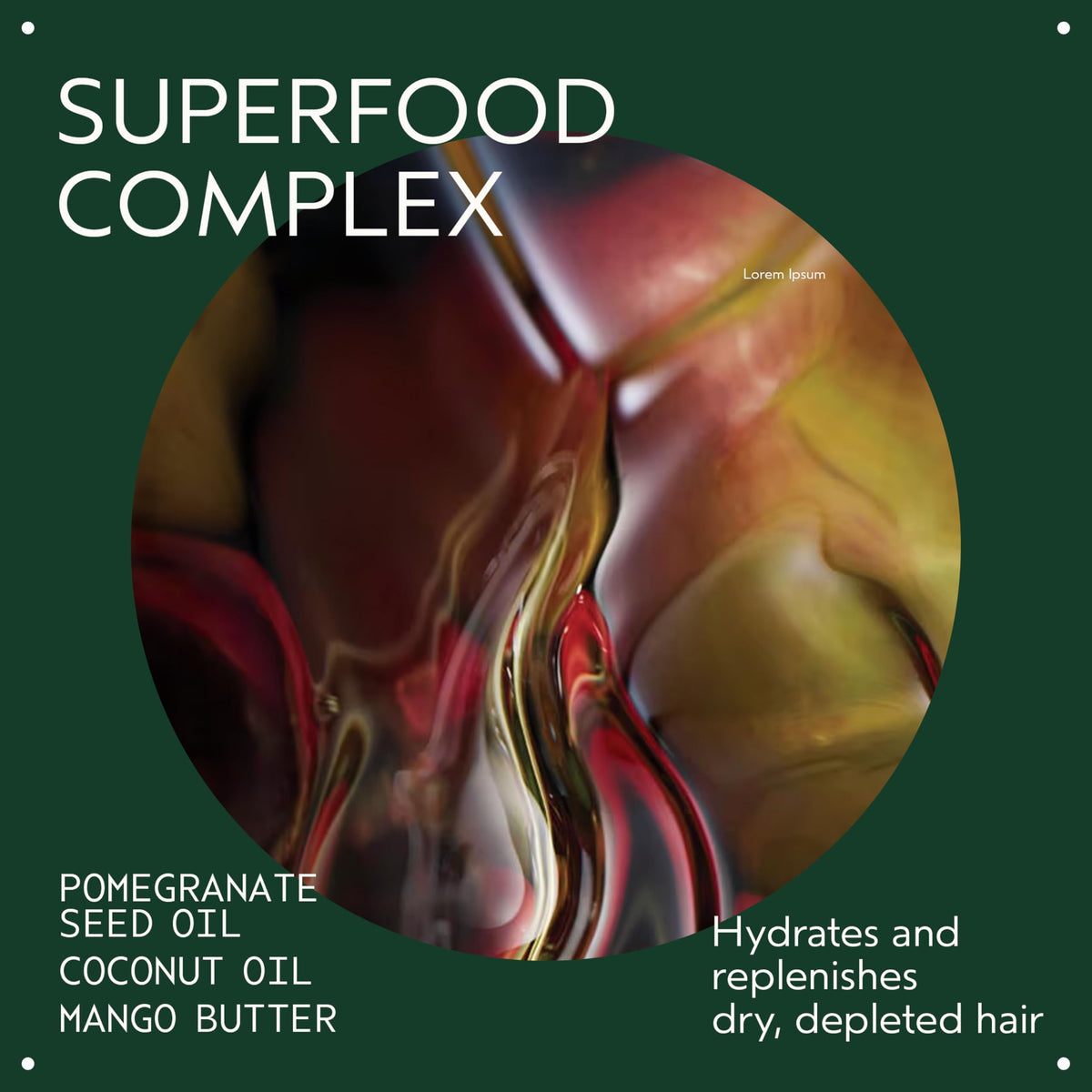 Aveda Nutriplenish being applied to hair by hand to show controlled application and shine