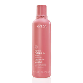 Aveda bottle front view showing packaging and lightweight formula benefits