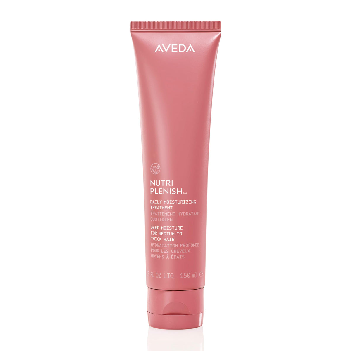 Aveda bottle front view showing label and moisturizing promise