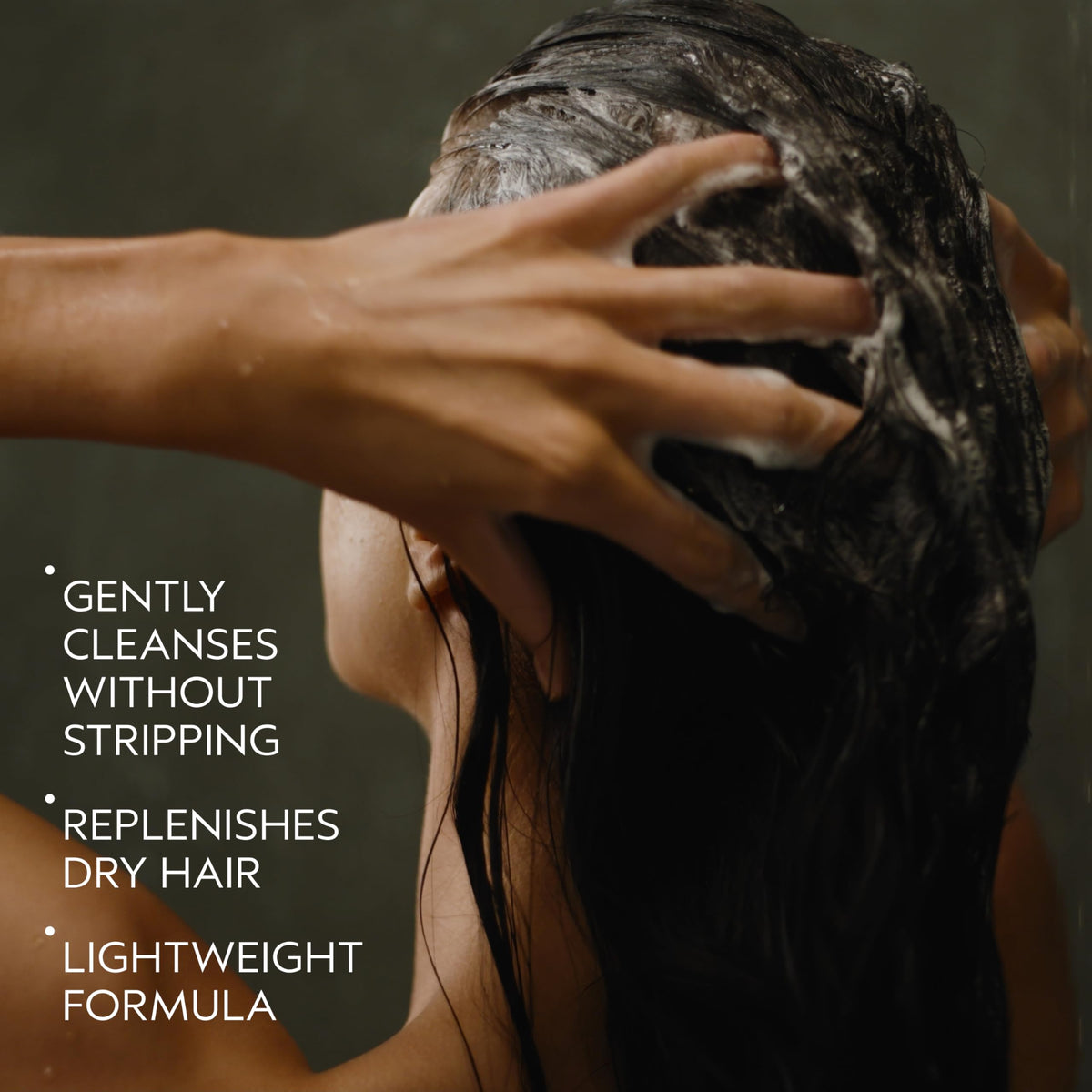 Aveda pump dispensing creamy shampoo texture for gentle hydration