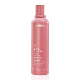 Aveda Nutriplenish shampoo front bottle showing brand, clear hydration benefit