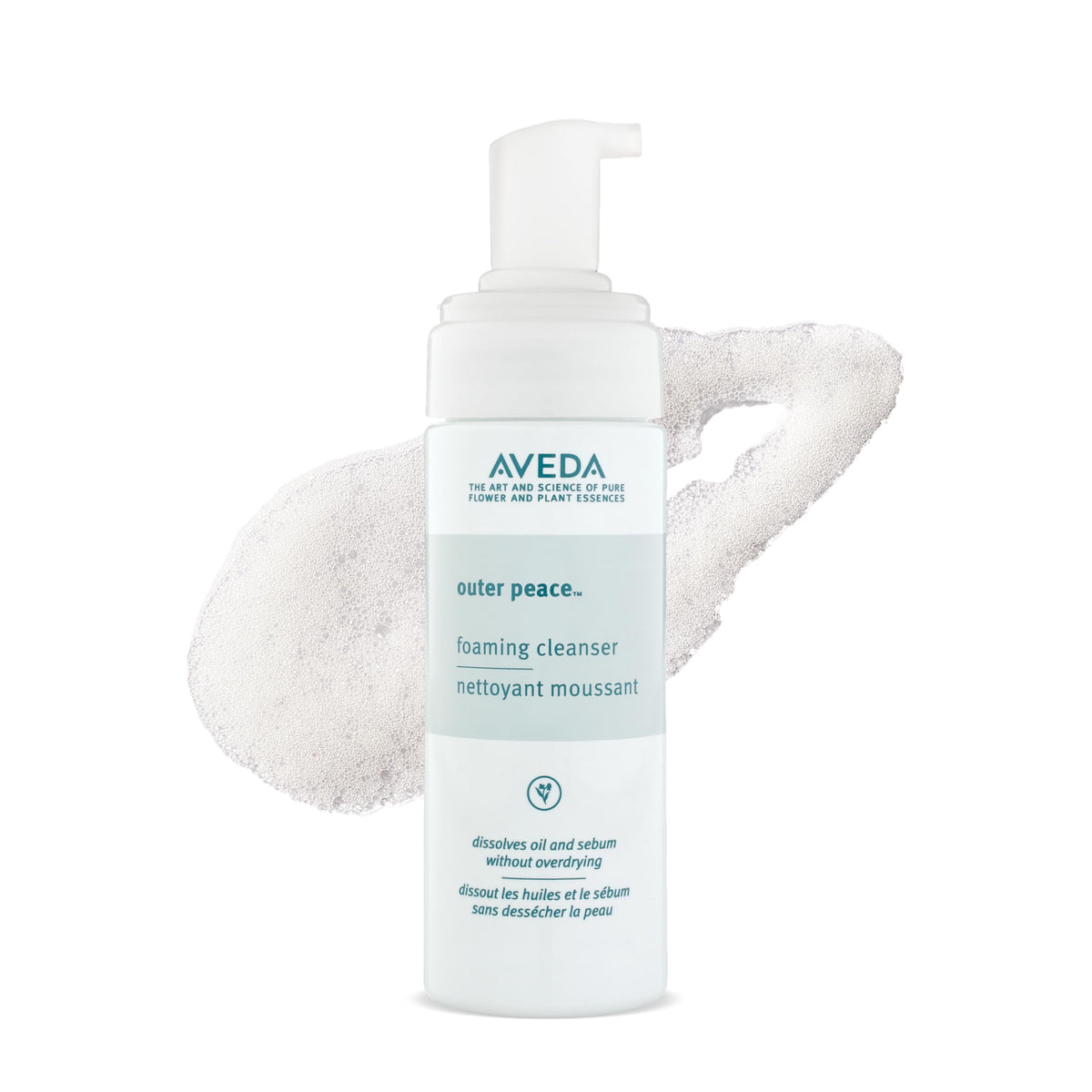 Aveda Outer Peace front packaging showing bottle and label benefits