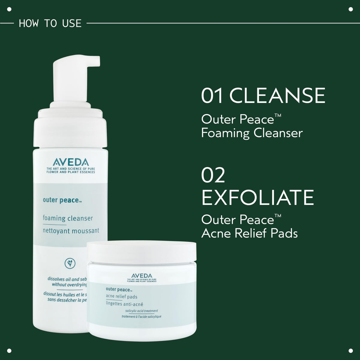 Aveda Outer Peace bottle by bathroom sink in daily skincare routine
