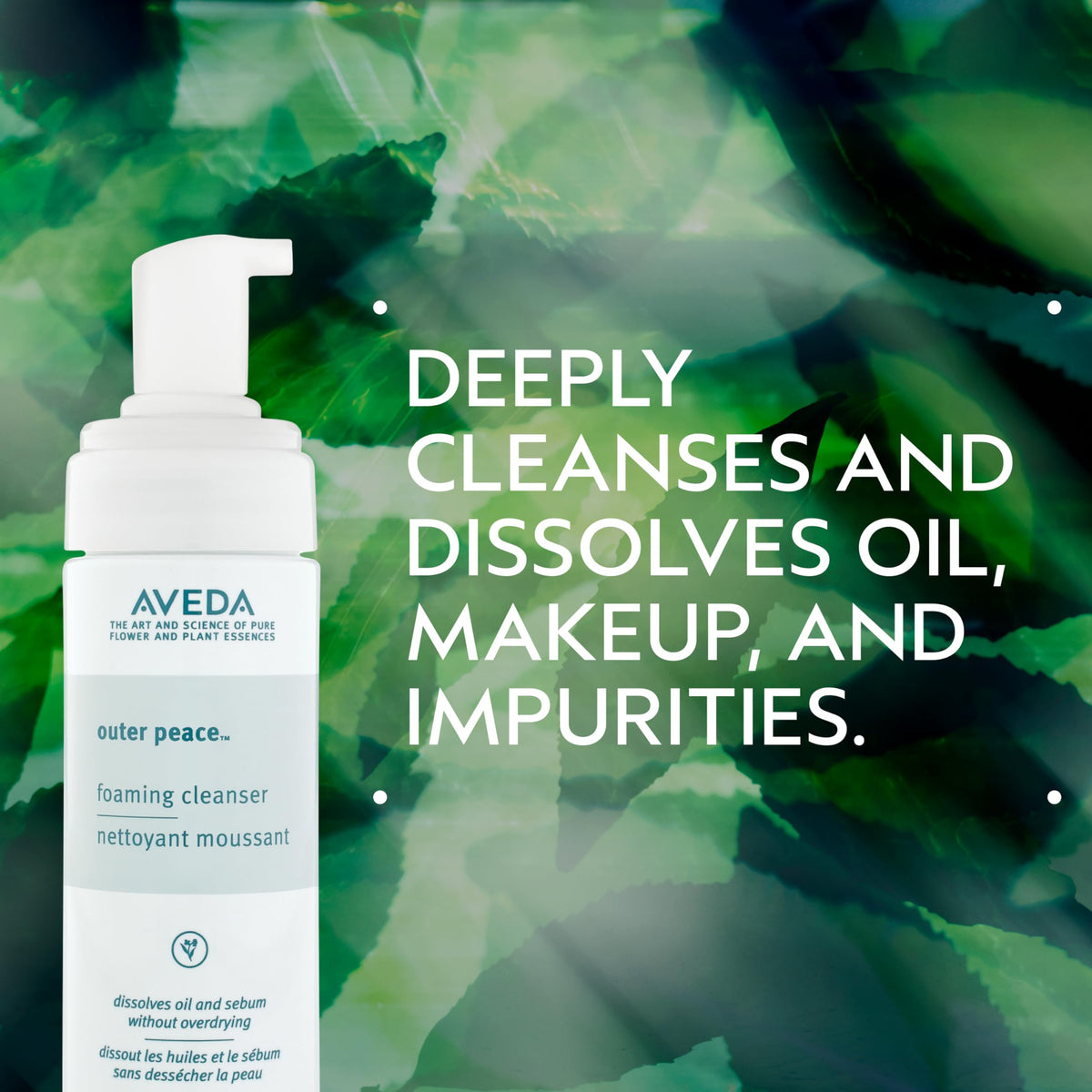 Aveda Outer Peace pump dispensing foam for easy application
