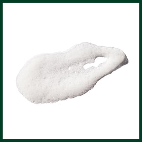 Aveda Outer Peace foam texture close-up showing gentle cleansing action