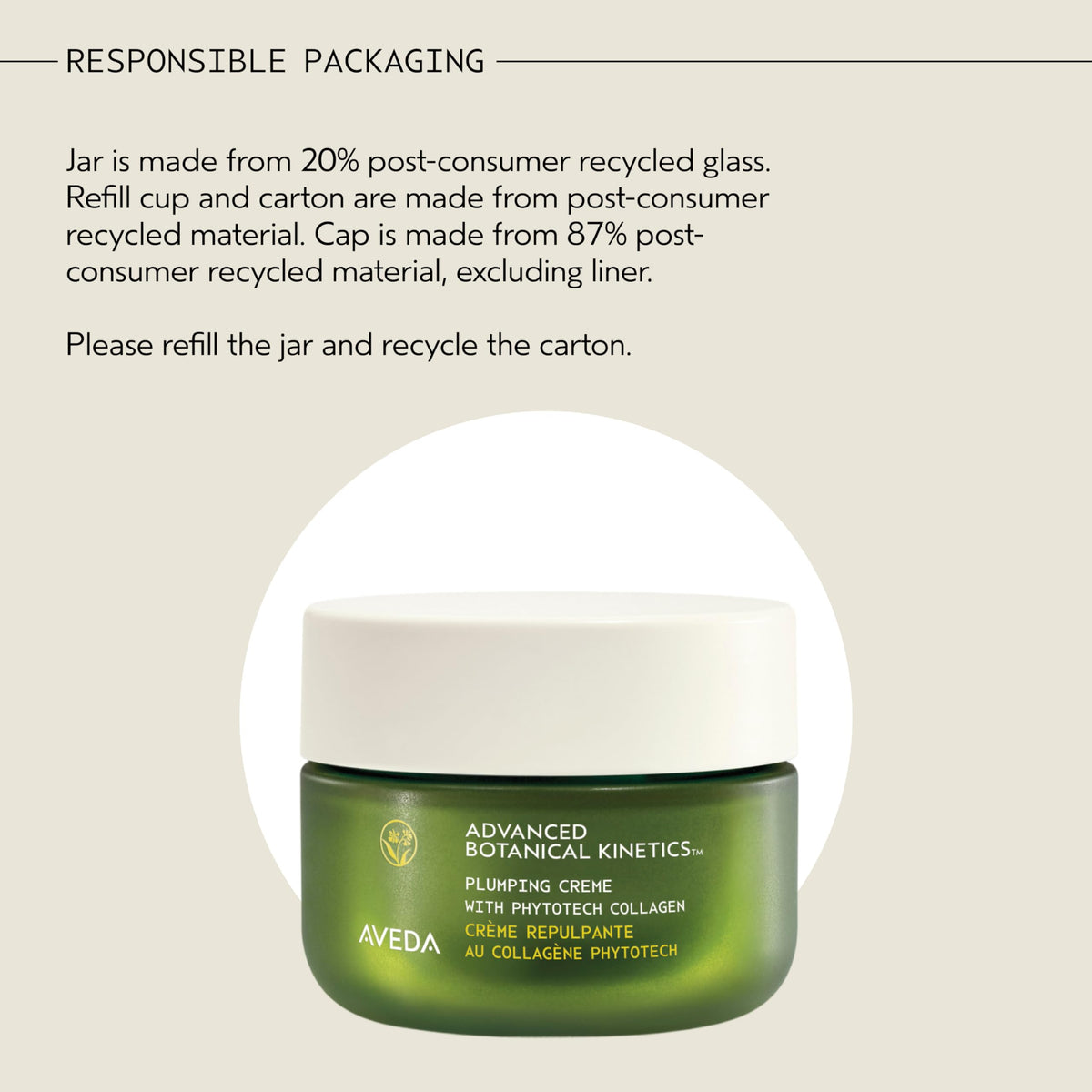 Aveda model applying cream to face demonstrating firmer, hydrated appearance