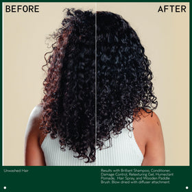Aveda product label close-up highlighting clean ingredients list and benefits