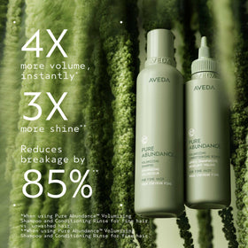 Aveda Pure Abundance texture close-up pouring conditioner, shows lightweight texture for lift