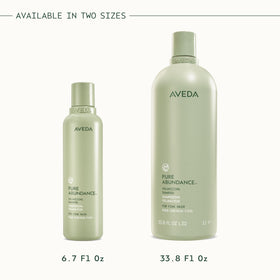 Close shot of label and scent notes emphasizing Aveda signature fragrance