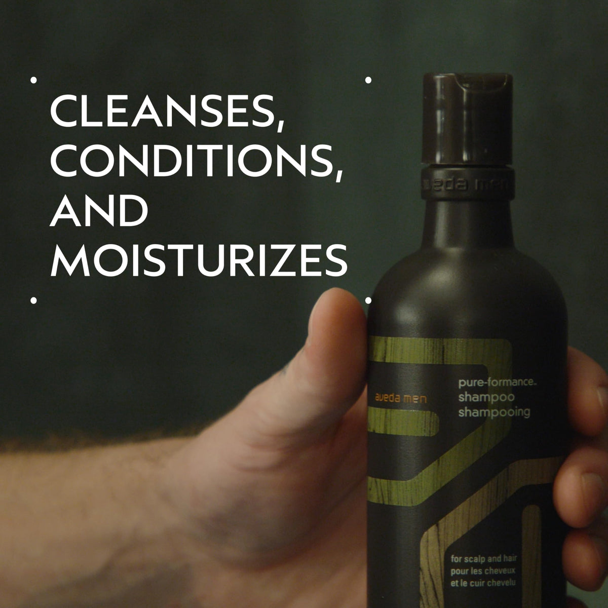 Aveda Pure-Formance pump detail highlights tidy dispensing and control