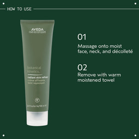 Aveda Radiant Skin Refiner ingredient label highlights bamboo and tourmaline benefit