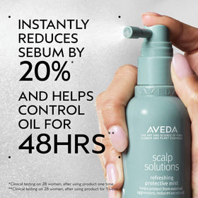 Aveda nozzle close-up illustrating fine mist delivery and control
