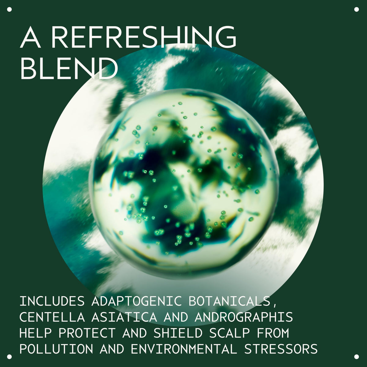 Aveda fine mist texture mid-spray showing lightweight coverage benefit
