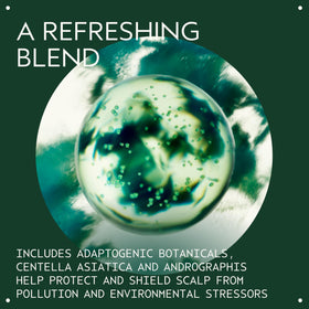 Aveda fine mist texture mid-spray showing lightweight coverage benefit