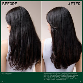 Aveda treatment rinsing under water before shampoo showing clean rinse-away benefit