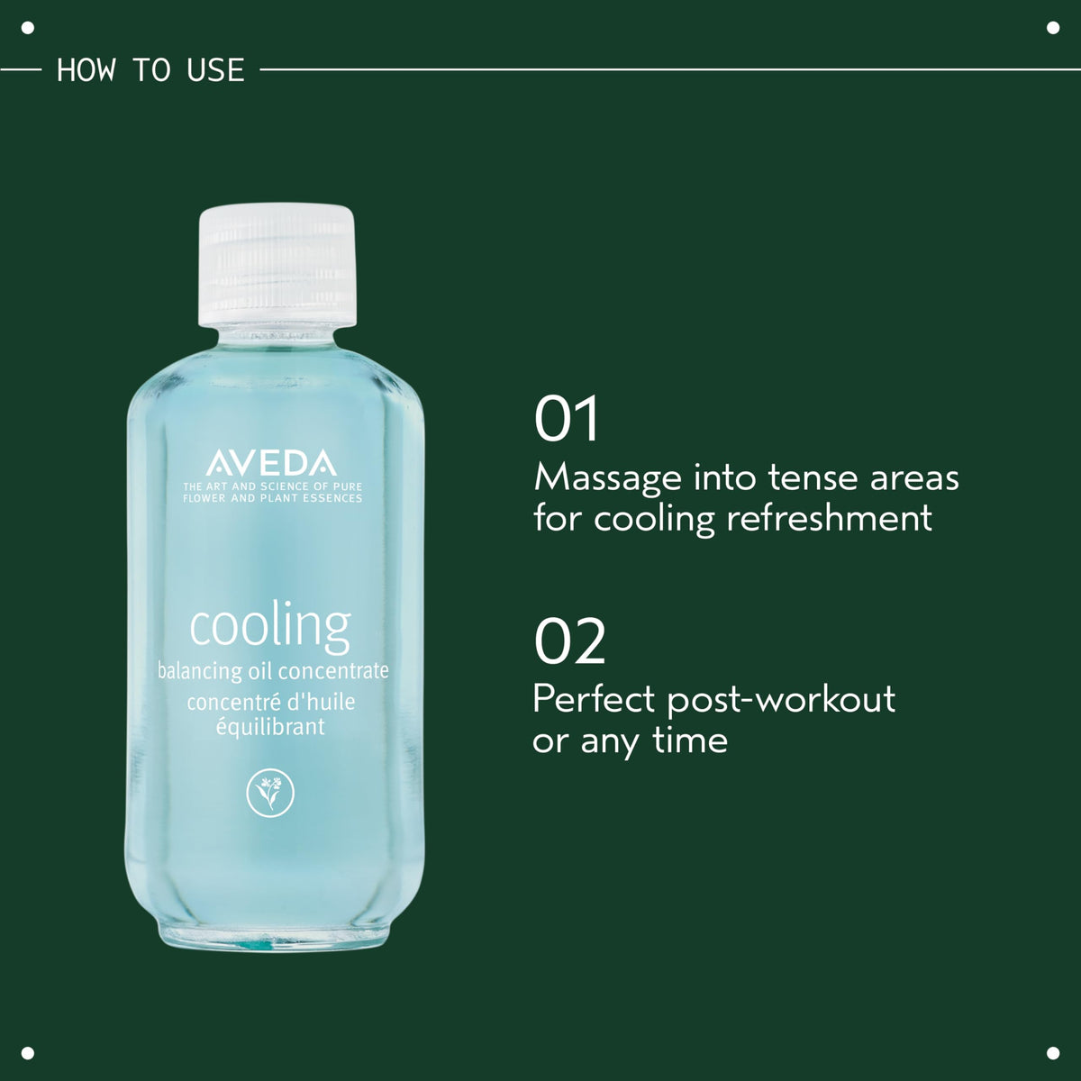 Aveda rollerball applied to neck demonstrating targeted cooling and tension relief
