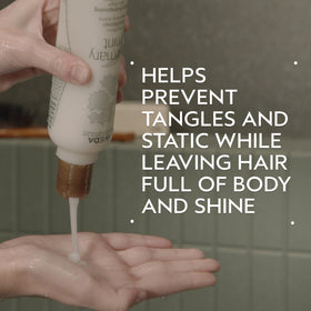 Aveda back label ingredients view highlighting natural and clean formulation benefits