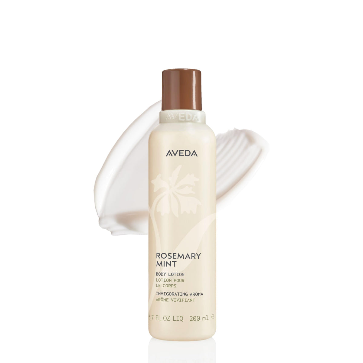 Aveda front packaging shows bottle and label, clear product identity and benefit