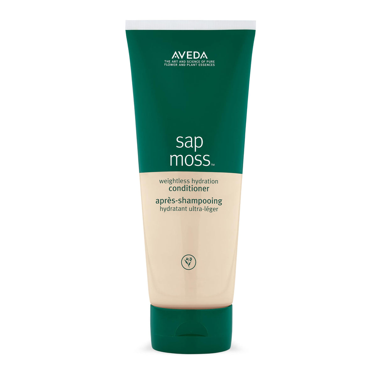 Aveda Sap Moss front packaging showing bottle and benefits