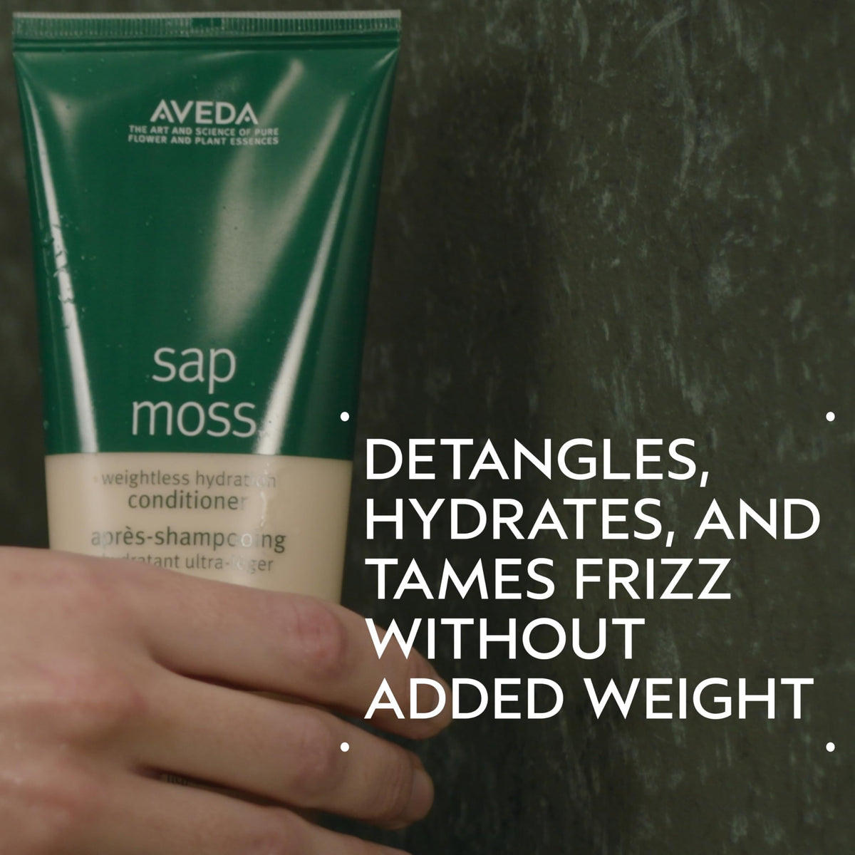 Aveda Sap Moss creamy texture close-up showing lightweight hydration
