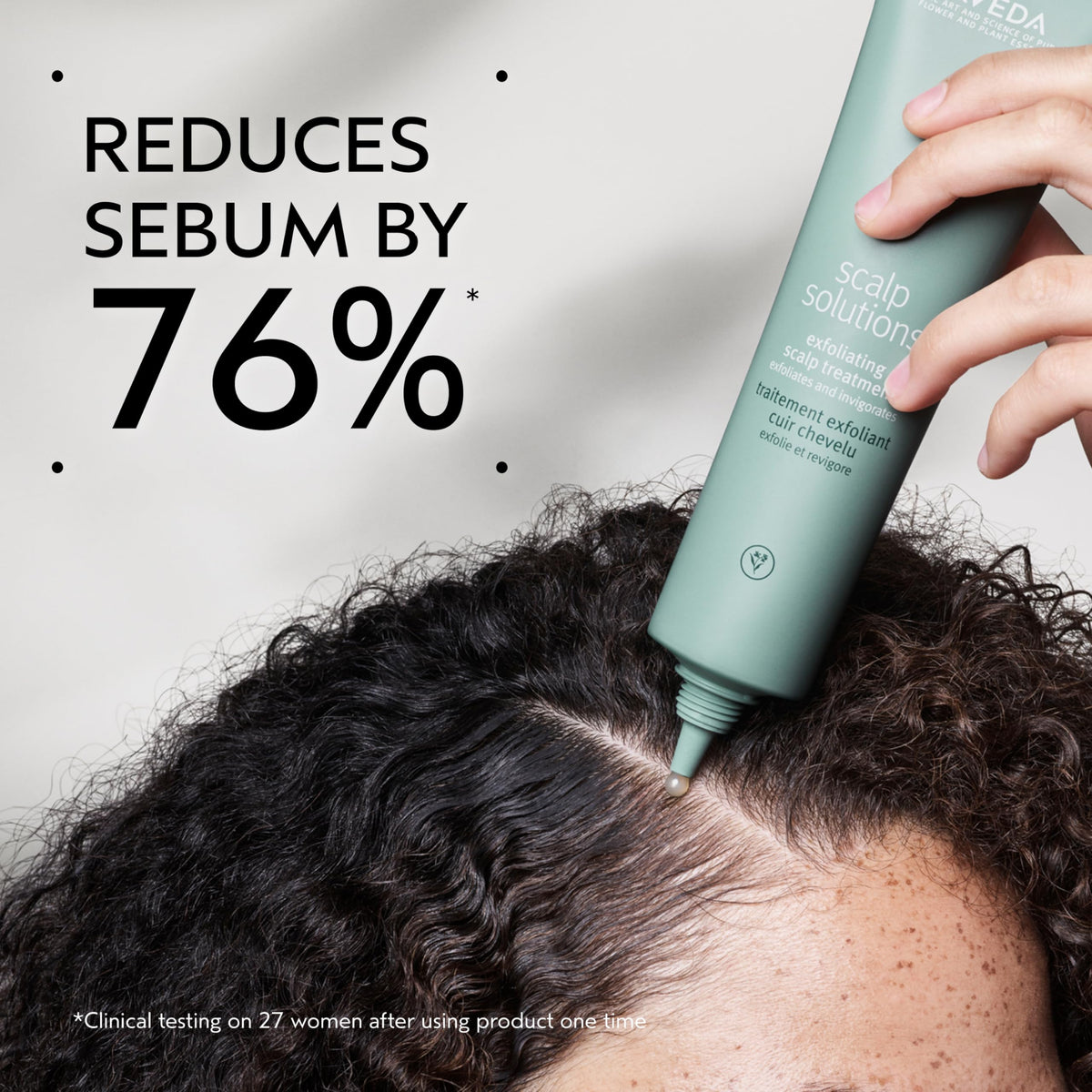 Aveda gel texture close-up demonstrating lightweight cooling, easy spread