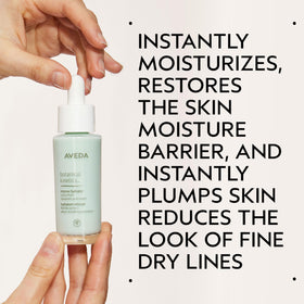 Aveda serum texture close-up highlighting lightweight, fast-absorbing formula benefit