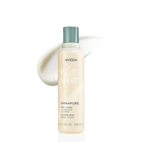 Aveda Shampure front packaging showing bottle and label, promotes calming scent