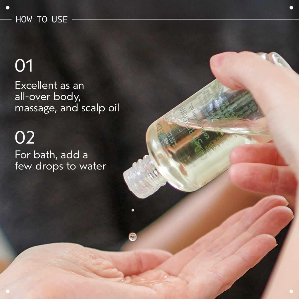 Aveda Shampure scalp massage demo easing tension with conditioning oils