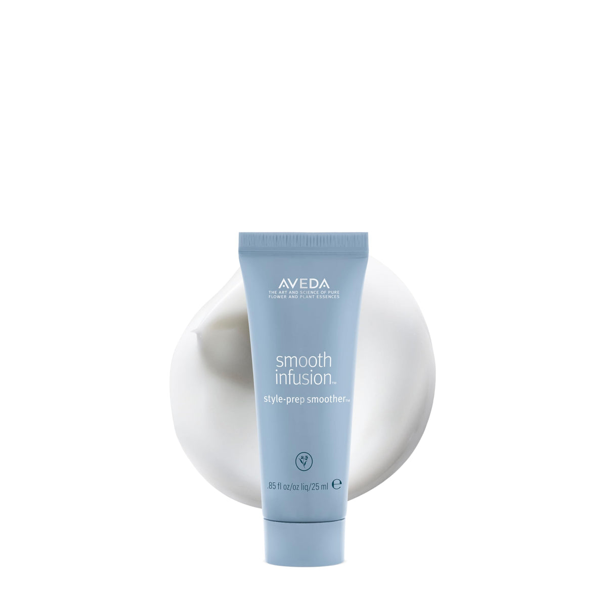 Aveda front packaging showing compact 0.85 oz tube and branding benefit