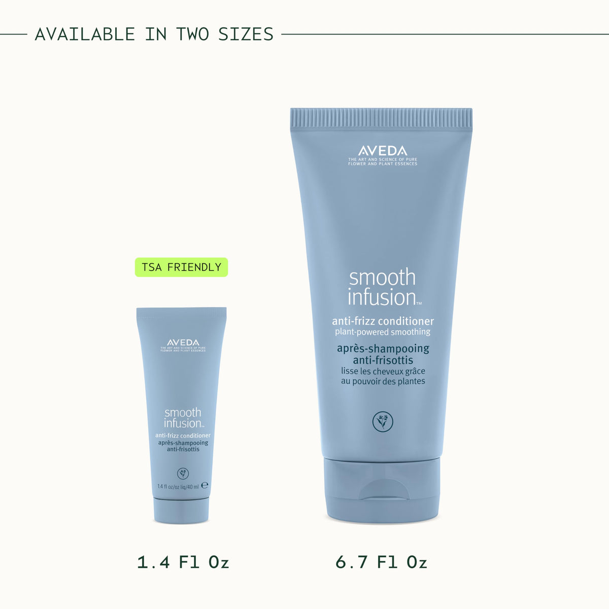 Aveda Smooth Infusion paired with Smooth Infusion shampoo and styler for full frizz-control routine