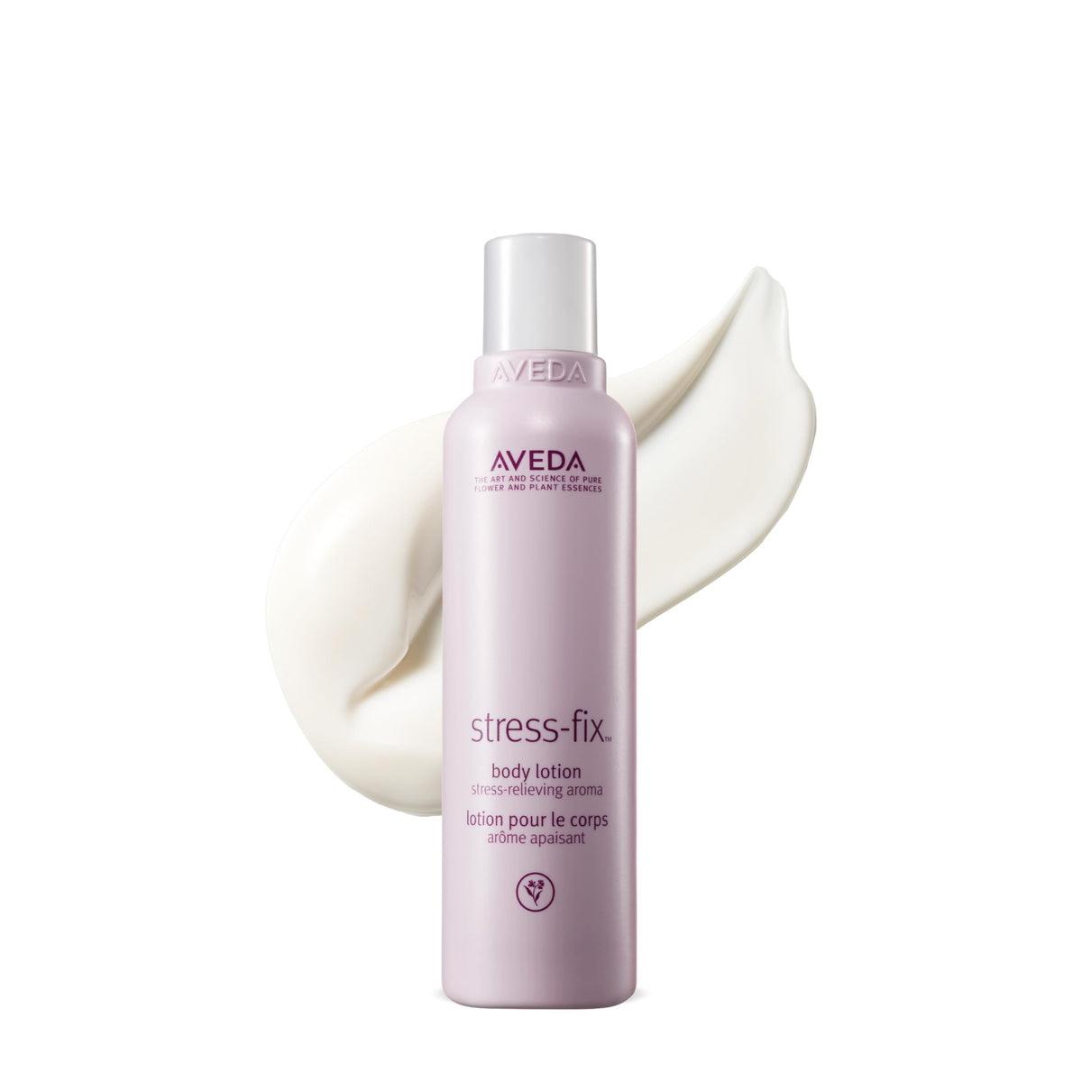 Aveda bottle front view showing label and calming scent benefits