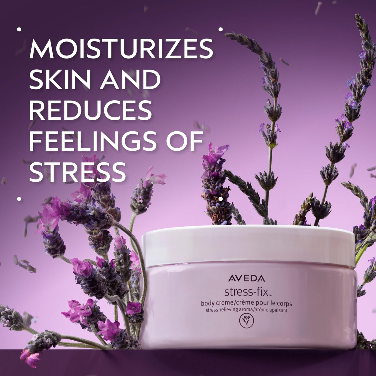 Aveda Stress-Fix open jar showing creamy texture for deep hydration