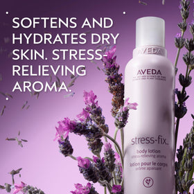 Aveda close-up of pump and label highlighting natural ingredients