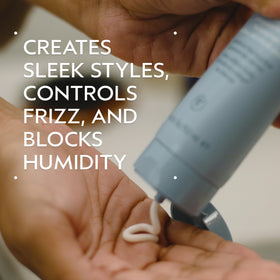 Aveda cream close-up texture highlighting lightweight, silicone-free smoothing benefit