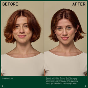 Stylist applying Aveda creme to short hair for piecey definition benefit