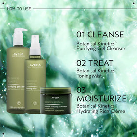 Aveda bottle beside everyday items for scale illustrating 5 fl oz travel-friendly benefit