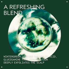 Aveda applied to scalp during massage, showing targeted residue removal