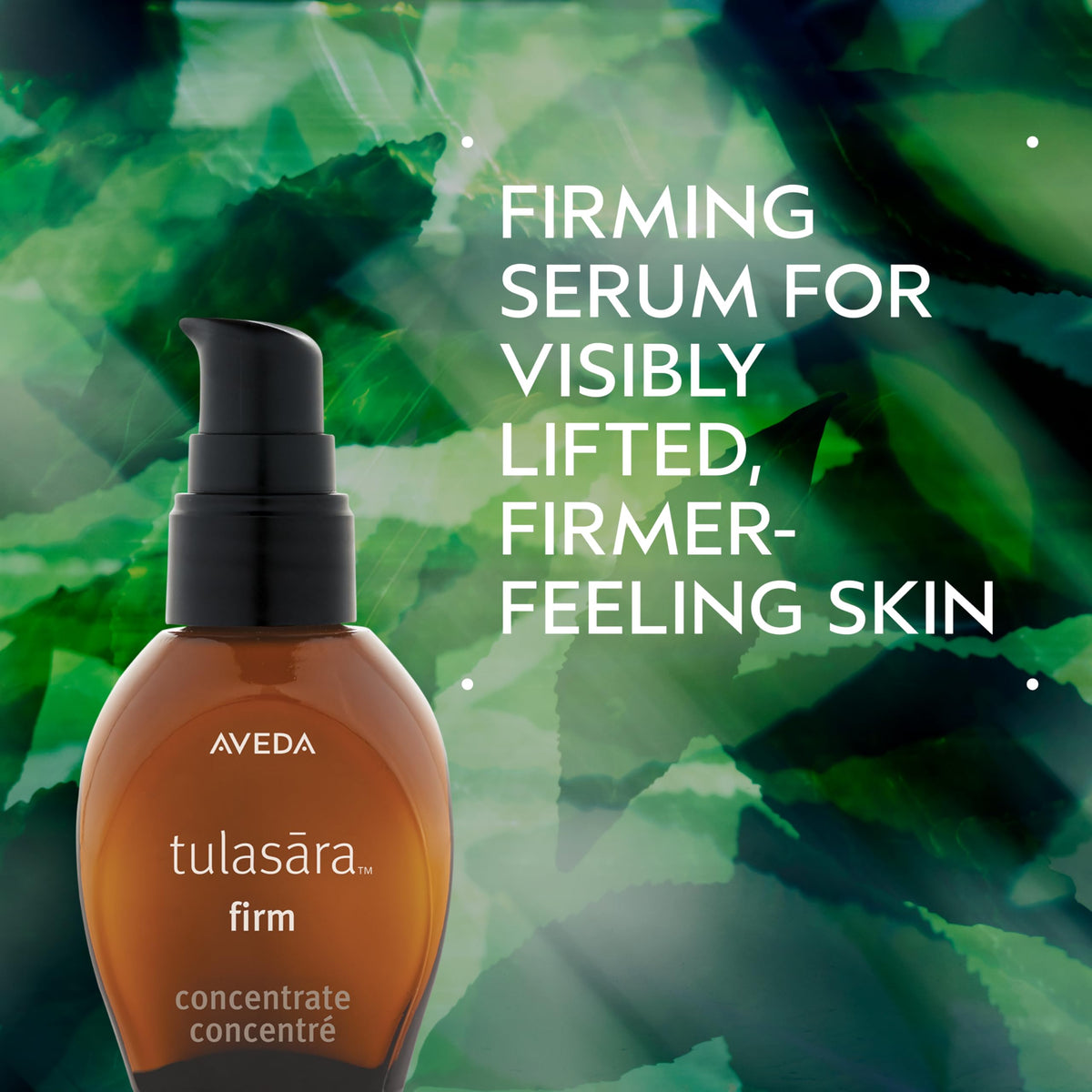 Aveda Tulasara pump detail highlighting easy-dispense convenience