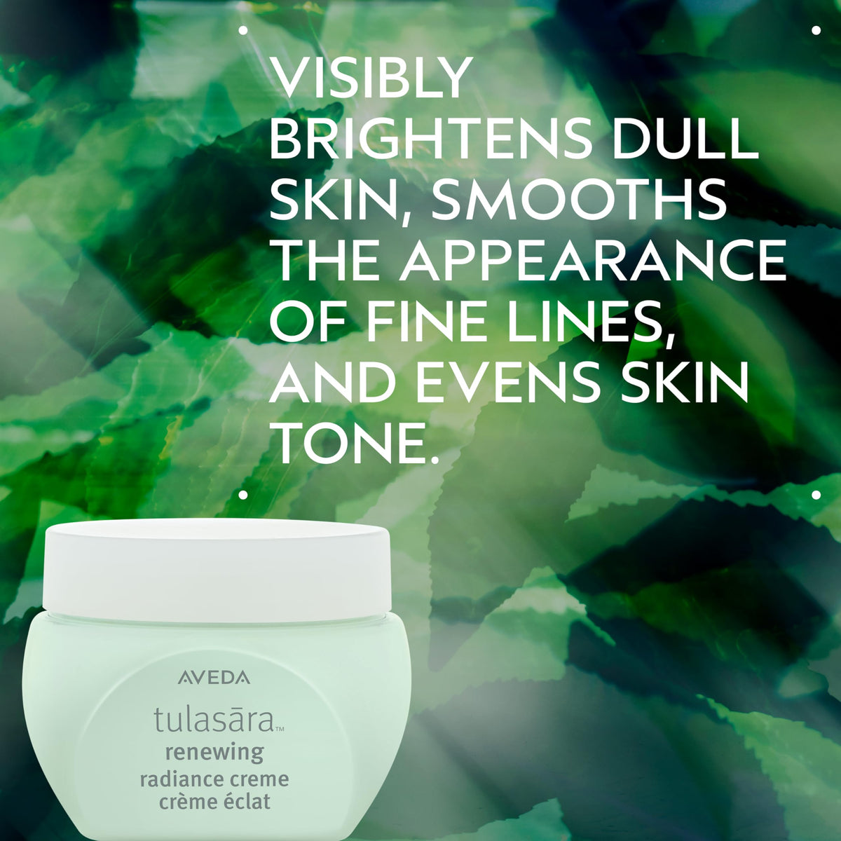 Aveda Tulasara close-up texture of cream showing rich smooth formula and hydration