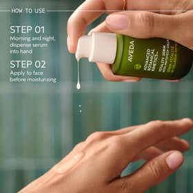 Aveda serum layered in a skincare routine for improved skin appearance